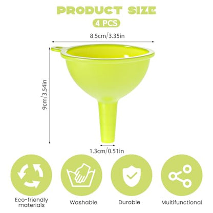 4 Pack Kitchen Silicone Funnel, Kitchen Funnel Set, Canning Silicone Funnels, Wide Mouth Canning Funnels for Jars Bottles, Liquid Oil Transfer, Multi Color