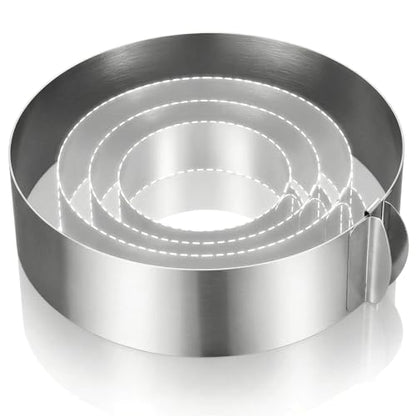 Amylove 1 Pcs Adjustable 6-12 Inch Round Cookie Cutter, Circle Cookie Cutter Stainless Steel Round Cake Trimmer for Baking Kit Mousse Layered Cake Biscuit Food Tiramisu Pastry