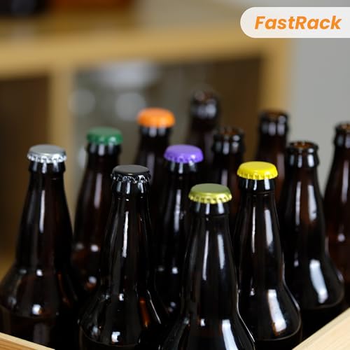 FastRack 288 Oxygen Absorbing Beer Bottle Caps | 26mm Pry-Off Gold Standard Homebrew Bottle Tops for Glass Bottles | PVC-Free Beer Crown Caps for Bottling - color: Gold