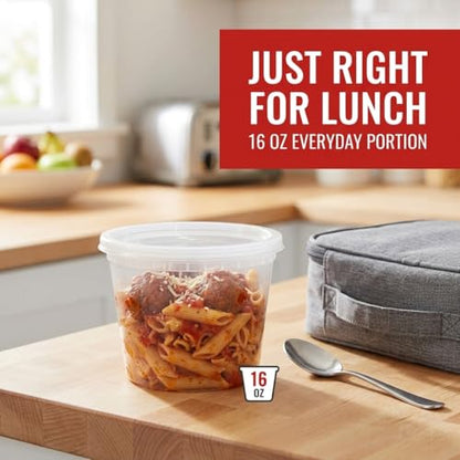 Mr Miracle Deli Containers with Lids - 24 Pack of 16 oz Clear Airtight Reusable Plastic Food and Multi-Purpose Containers - Microwave, Freezer, and Dishwasher Safe - color: 24 Pack, size: 16 Ounce