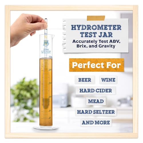 Fermentaholics Hydrometer Test Jar & Measuring Cylinder - Test Homebrewed Beer, Wine, Mead, Cider, & Fermented Beverages (2 Pack) - size: 2 Pack