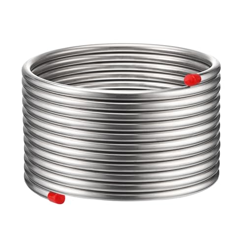 Vigorous Wort Chiller, 3/8" x 25 Ft Food Grade 304 Stainless Steel Coil, Water Chiller for Ice Bath Beer Brewing Tubing Coil, Stainless Steel Immersion Chiller - size: 3/8" x 25 Ft Wort Chiller