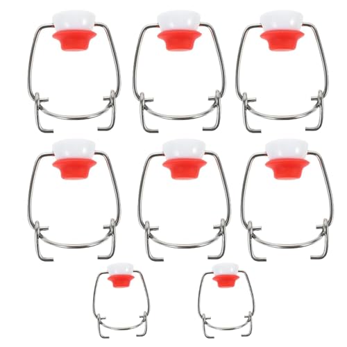 8 Pcs Flip Top Bottle Replacement Caps w/ 8 Sealing Silicone Gasket, Airtight Lids Leakproof Flip Top Stopper for 18mm Glass Bottles Swing Top Lids Fit 8/17.5/26/35oz Beer Bottles (8Pcs) - size: 8Pcs