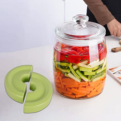 Vencer Wide Mouth Jar Split Fermentation Weight,Fermenting weights for Pickling & Fermentation Crock,Green,VHF-020G - color: Green