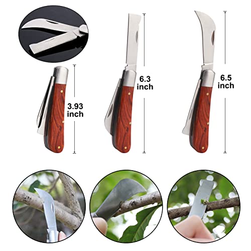 Garden Grafting Knife, Curved & Straight Garden Knife Blade, Tree Grafting Kits Including Grafting Tapes Plant Labels for Plant Branch Vine Fruit Tree Cutting - style: Garden Knife