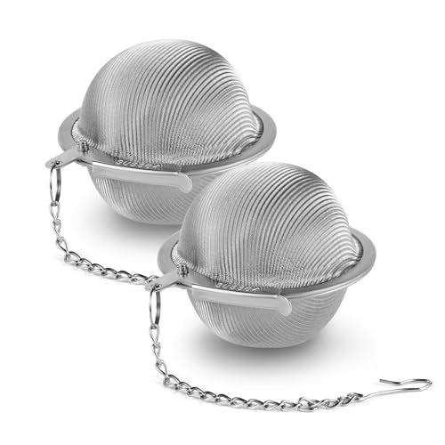 304 Stainless Steel Tea Strainers for Loose Tea Infuser Ball, Extra-Fine Mesh Tea Ball, Tea Holder Loose Leaf Tea Steeper, Tea Diffuser for Rooibos, Black Tea, Herbal & Spices (Small x 2) - size: Small - 2 Pack