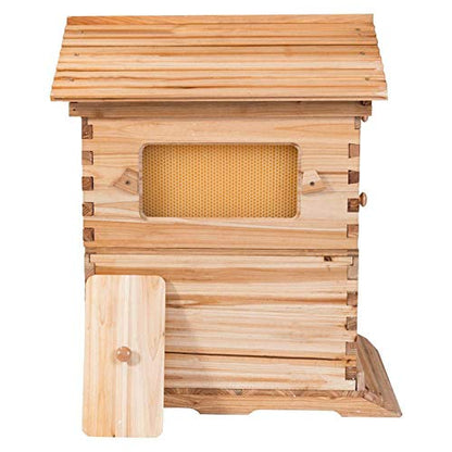 Auto Beehive Frame Comb - 7Pcs Automatic Wooden Beehive House, Auto Honey Hive Beehive Frames, Beekeeping Wooden House Beehive Boxes, Beehives and Supplies Starter Kit for Beekeepers
