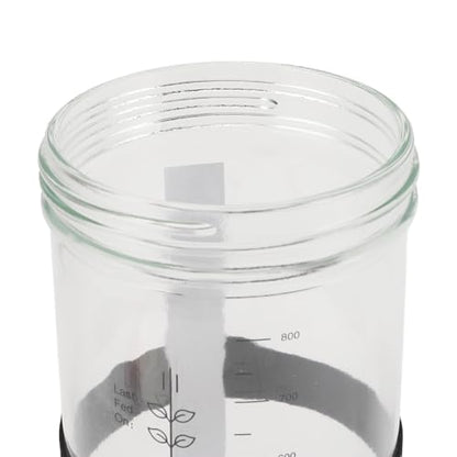 Zerodis Fermentation Equipment 34oz Glass Jar with Thermometer Date Marked Feeding Band Silicone Lid Cloth Cover Scraper for Sourdough Bread Baking Supplies Home Baking Supplies