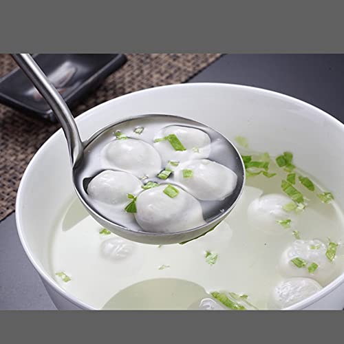 Soup Ladle Stainless Steel Scoop Spoon 304 Stainless Steel Utensils for Cooking with Anti-Scald Design kitchen tool for Soup, Stew, Chili and Gravy Silver 13.58 Inches - size: W3.7"x L13.58", style: 304 Soup Scoop Ladle