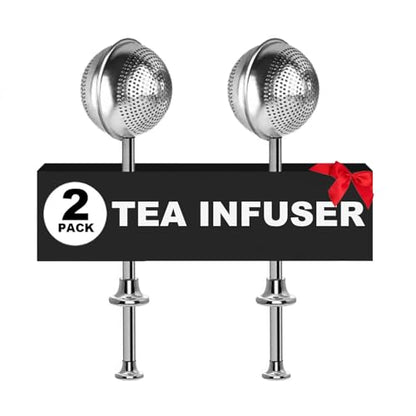 2pack Tea Ball, tea infuser for loose leaf tea, tea strainers for loose tea, stainless steel tea strainer, loose leaf tea steeper, easy clean, tea fine mesh strainer reusable - color: primary color