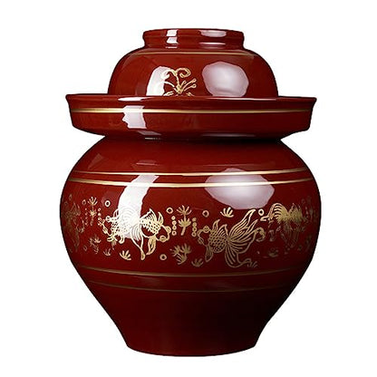 Ceramic Fermentation Crock Jar Kit,Sauerkraut Crock, Traditional Chinese Porcelain Pickle Jar with Water Seal Airlock Lid,Pickle Jar for Fermenting or Pickling Pickl 6Kg - size: 6Kg
