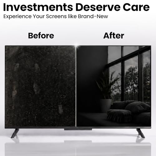 Screen Cleaner Spray - TV Screen Cleaner Spray and Microfiber Cloth kit, Computer Screen Cleaner & Car Screen Cleaner for TV, Monitor, Laptop, MacBook, iPad, iPhone and Electronic Devices - 2 Pack