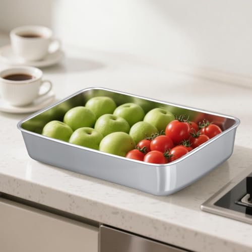 SINJEUN 4 PCS Stainless Steel Cheese Container, Deli Meat Storage Containers with Lid for Fridge Organizers and Storage