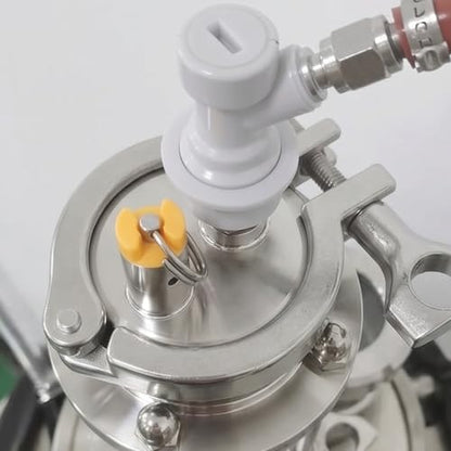 Stainless Steel Clamp End Cap 2 Inch TC Fitting with 17 PSI PRV and Lock Post for Fermenter Kegs