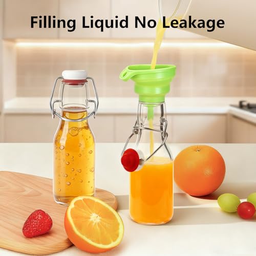 Ruckae Swing Top Glass Bottles,Flip Top Glass Bottle with Lids Sealable Kombucha Bottle for Brew Beer Syrup Vanilla Extract Air Tight Bottles for Gift (4 oz 12 pack) - size: 4 oz 12 pack