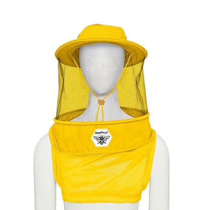 Beekeeping Veil Hat for Beekeepers 360° Protective High Visibility Mesh Breathable Ventilated Design Secure Elastic Fit (BP-106 Yellow-2 Pack Veils) - color: Gold, size: 2-pack