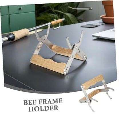 GALPADA 3pcs Bee Hive Frame Grip with Wood and Stainless Steel, Ergonomic Beekeeping Frame Holder Minimizing Disturbance, for Inspection and Honey Harvesting by Hobbyists and Professionals