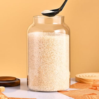 2 PCS Large Glass Jar with Airtight Lid, Glass Food Storage Jars for Tea,Spice,Cereal, Egg,Flour,Coffee and More(70 FL OZ/2000 ml) (94oz*1) - size: 94oz*1