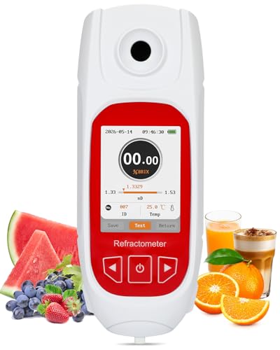 3-in-1 Digital Refractometer with ATC, 0-95% Brix Meter, Brix Refractometer for Wine Making, for Coffee, Juice, Honey, Maple Syrup, Great Gift for Father's Day