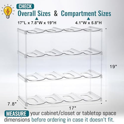 Design for Stanley 40 OZ & Large Bottles & Tumblers with Handle - Acrylic Water Bottle Organizer - Stackable Clear Wine Rack Cup Holder for Home Kitchen Pantry Shelf Countertop Cabinet, 4 Tier Hold 16 - size: 4 Tier for 16