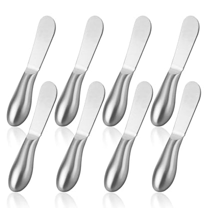 WLLHYF 8 Pcs Cheese Spreader Knives, Mini Cheese and Butter Spreader Knife Set Stainless Steel Sandwich Cream Cake Butter Knives for Christmas Thanksgiving Day