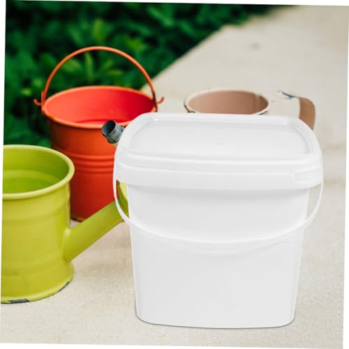 SOLUSTRE 2pcs Plastic Buckets Bulk Square Food Grade Bucket Lids Brining Container Lid Kitchen Containers - color: White