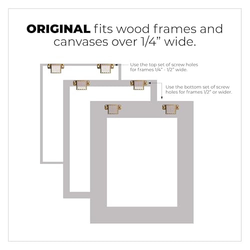 Beehive Picture Hangers | 50 Pcs Picture Hanging Hardware Kit | Fully Adjustable | for Wood Frames and Canvases on Drywall | 20 lb Capacity | Hangs 6 Frames - size: 12 Pack (Original), style: For hanging wood frames, canvases and artwork in homes, offices
