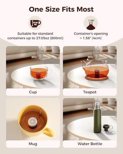 2 Pack Reinmoson 304 Stainless Steel Tea Infuser for Loose Leaf Tea | 1.58” x 2.2” Extra Fine Mesh Tea Strainers Ball, Threaded Lid, Loose Leaf Tea Steeper for Black Tea, Rooibos, etc - size: Small