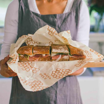 Bee's Wrap Beeswax Wraps for Bread - 2 Pack Beeswax Bread Wrap for Sourdough & Bread Storage - Plastic Free Made in USA Reusable Natural Food Wrap - & Honeycomb - color: Honeycomb 2 Pack