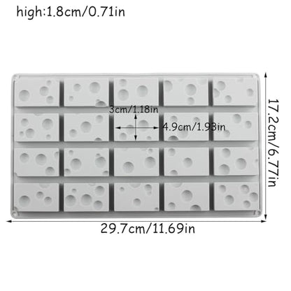 20 Cavity Cheese Silicone Candy Molds For Candy Chocolate Cake Decoration