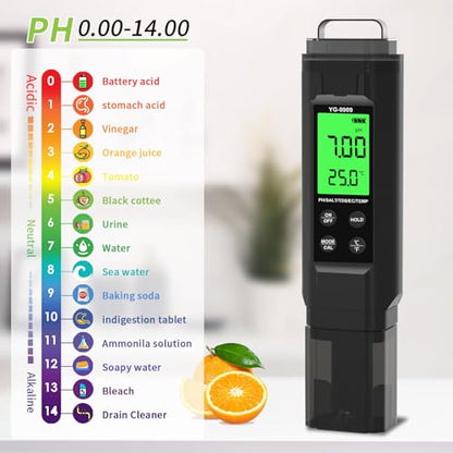 PH Meter,5 in 1TDS Meter,Salinity Tester,EC Meter,Temp,pH Meter for Water,TDS Meter Digital Water Tester,EC Meter Hydroponics,pH Tester Digital PPM Meter,Pool Salt Tester. - size: NEW 5 in 1