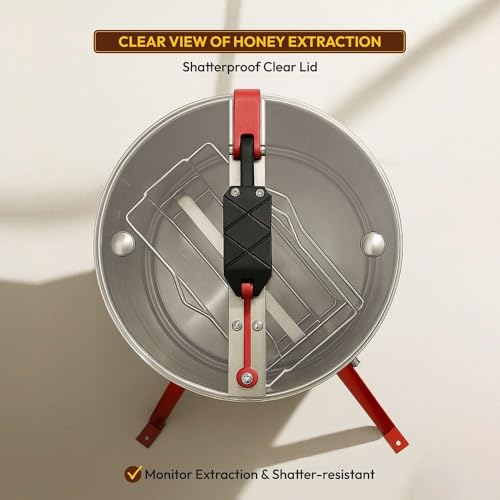 HE4MAN 4 Frame Beekeeping 304 Stainless Steel Drum Honey Extractor with Stand - Manual