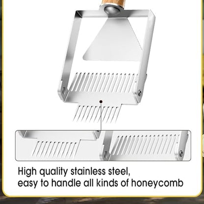 Beekeeping Tool Stainless Steel Uncapping Scraper for Smooth Process Uncapping Fork Shovel Tool - color: Thickening and widen