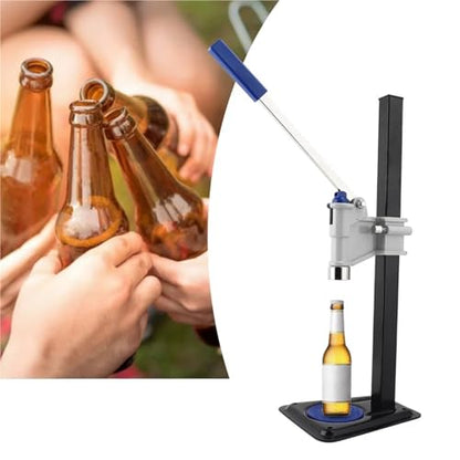 Blue Auto Lever Bench Beer Bottle Capper, Adjustable Homebrew Crown Capping Machine for Beer, Wine, Soda and Soft Drinks