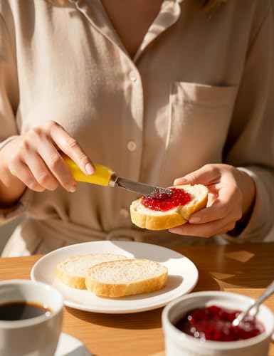 Stainless Steel Butter Spreader Knife 2 Pack with Handle for Kitchen Yellow | Dishwasher Safe, for Soft & Hard Cheese, Jam, Cold Butter - color: Yellow 2 Pack