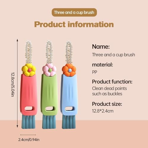 3 in 1 Cup Lid Cleaning Brush, Multifunctional Cleaning Brush Portable Cup Lid Cleaner for Bottle Gap Tight Spaces Cup, Portable Cup Lid Cleaner, 1 Pcs Red - color: 1pcs Red