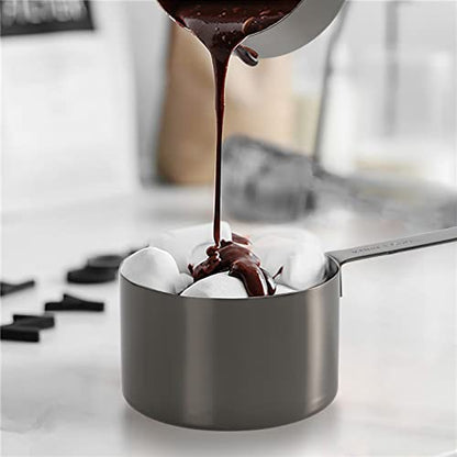 16 Pcs Stainless Steel Measuring Cups & Spoons Set, Black | Heavy Duty Metal, 5 Cups, 6 Tbsp Tsp Spoons, 5 Mini Spoons, For Kitchen Cooking Baking - color: B - Gunmetal, size: 16pcs