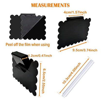 20 Reusable Basket Labels with Clip-On Design, Perfect for Kitchen and Closet Organization, Includes 2 White Chalk Markers - style: Flower 20