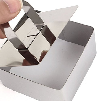 Ruilogod Stainless Steel DIY Small Mousse Ring Lamy Cheese Cake Food Moulding Tool(Square) (id: ffa ee6 a85 6c8 8f0