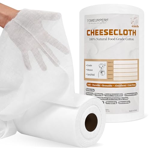 1 Roll Cheese Cloth for Straining 100% Natural Cotton Reusable Cheese Cloths for Cooking, Bleached Cheesecloth Table Runner for Wedding, Decoration, Polishing, Straining(1x56 Yard, Grade 50) - color: Grade 50 - White, size: 56 Yard