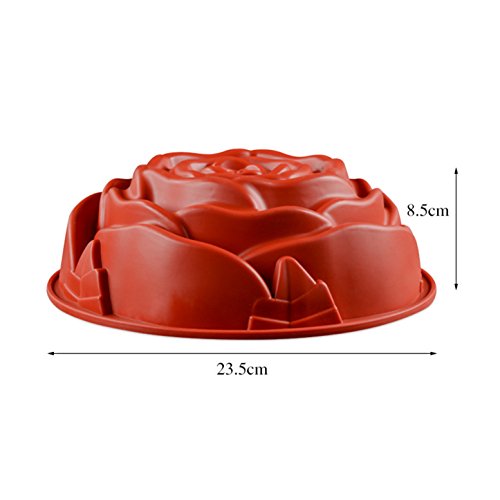 FantasyDay 9.3" Big Rose Flower Birthday Cake Mold - Silicone Baking Pan/Mold for Birthday, Wedding, Parties - Cake, Loaf, Muffin, Brownie, Cheesecake, Tart, Pie, Flan, Bread - color: Big Rose