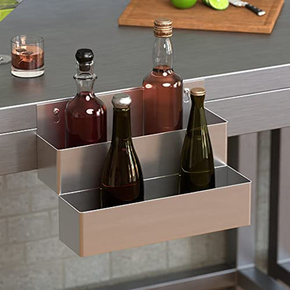 Stainless Steel Double Tier Speed Rail, Liquor Rack, Speed Rack, Bottle Holder - 15 Inch - size: 15 Inch, style: Double Tier