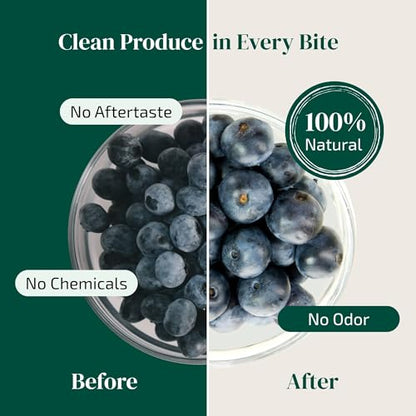 Fruit and Vegetable Wash Powder - Produce Cleaner - Removes Dirt & Residue - 4.2 oz
