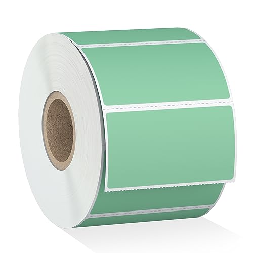 Misofuki 2.25" x 1.25" Green Direct Thermal Barcode Labels 1000 Pcs for Zebra ZD410 ZD411 LP2824, 2-1/4x1-1/4 1 Roll Waterproof Strong Adhesive Perforated Return Address Labels Used with Rollo MUNBYN - color: R-1-gr