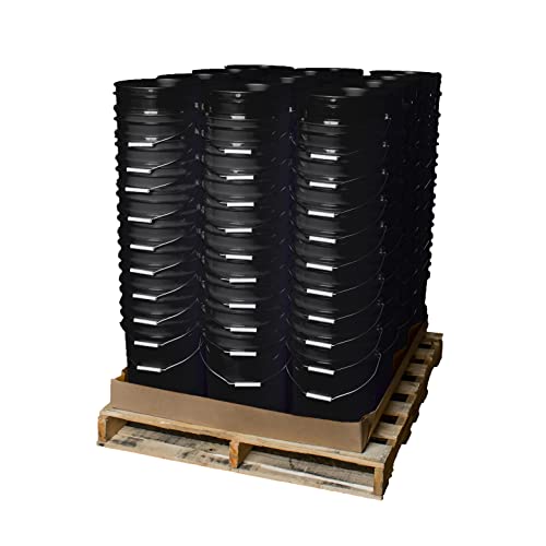 ePackageSupply 5 Gallon Bucket - Food Grade Bucket, Metal Handle Grip, BPA-Free, Heavy-Duty 90 Mil HDPE Plastic Pail, Stackable Utility Container, Made in USA, Lid Not Included, Black, 120 Packs - color: Black, size: 120 Packs