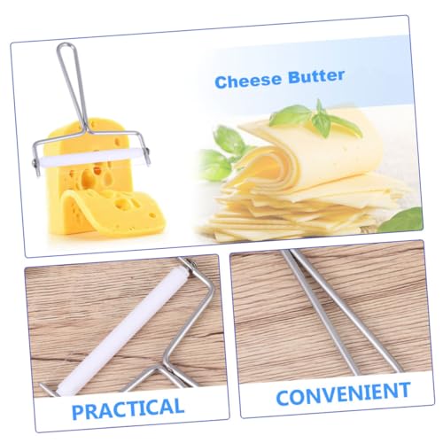OUNONA 2Pcs Stainless Steel Efficient Cream Cutter Butter Scraper Multi Purpose Cheese Slicer Kitchen Tools for Baking Wall Mounted Design Silver