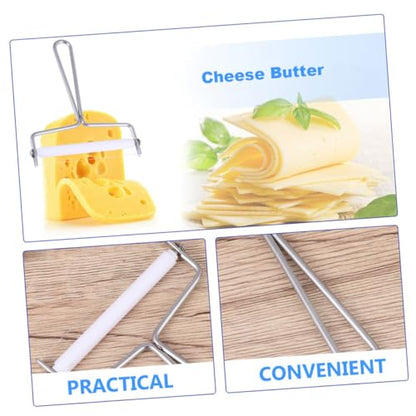 OUNONA 2Pcs Stainless Steel Efficient Cream Cutter Butter Scraper Multi Purpose Cheese Slicer Kitchen Tools for Baking Wall Mounted Design Silver