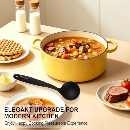 Pasta Fork and Soup Ladle Set, High Heat Resistant Spaghetti Strainer and Ladle Spoon, BPA Free Kitchen Utensils for Cooking, Stirring, Serving Pasta, Soup & Sauce