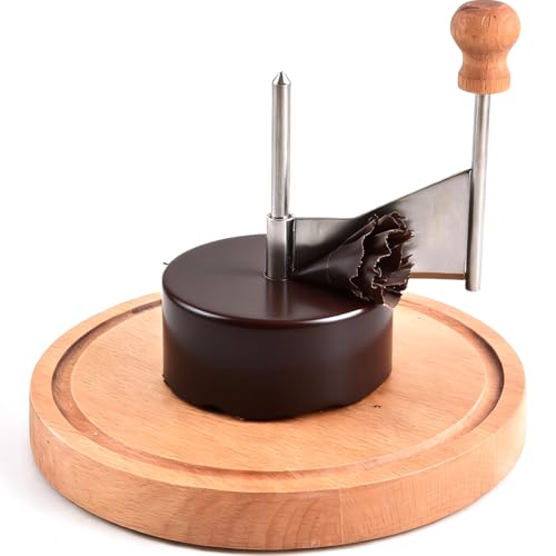 Cheese Curler Beech Wood-Stainless Steel - Best for Tete de Moine Curler and Chocolate Shavings and curls, Girolle Cheese Curler & shaver