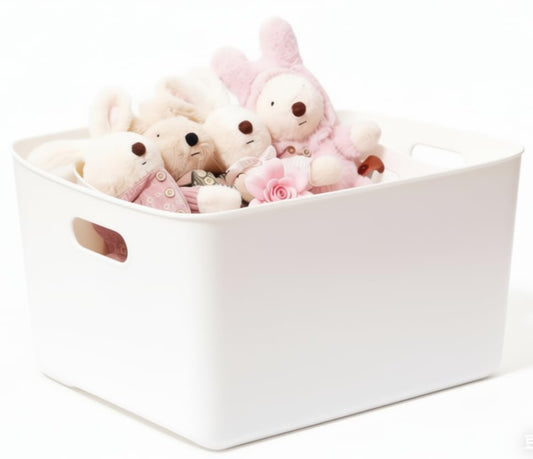 Ytteve White 2-Pack Large Plastic Storage Bins with Handles, 14.2" x 10" x 6.3" Organizer Containers for Closet, Shelves, Drawers, Office & Classroom - color: White, size: 2 XL
